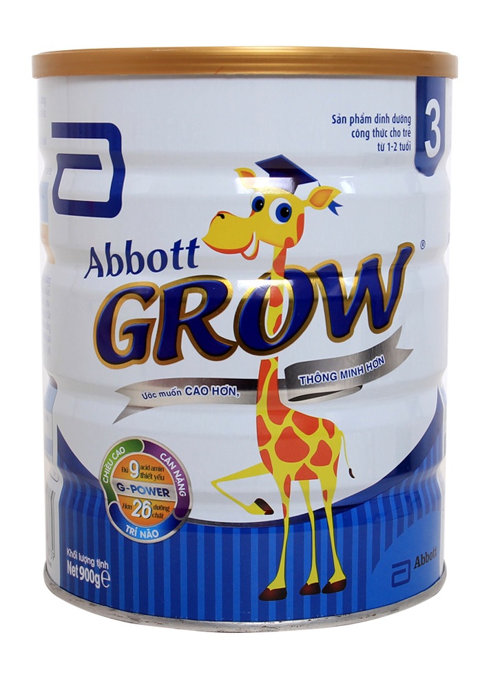 Sữa Abbott Grow 3 900g cho bé cao hơn, thông minh hơn
